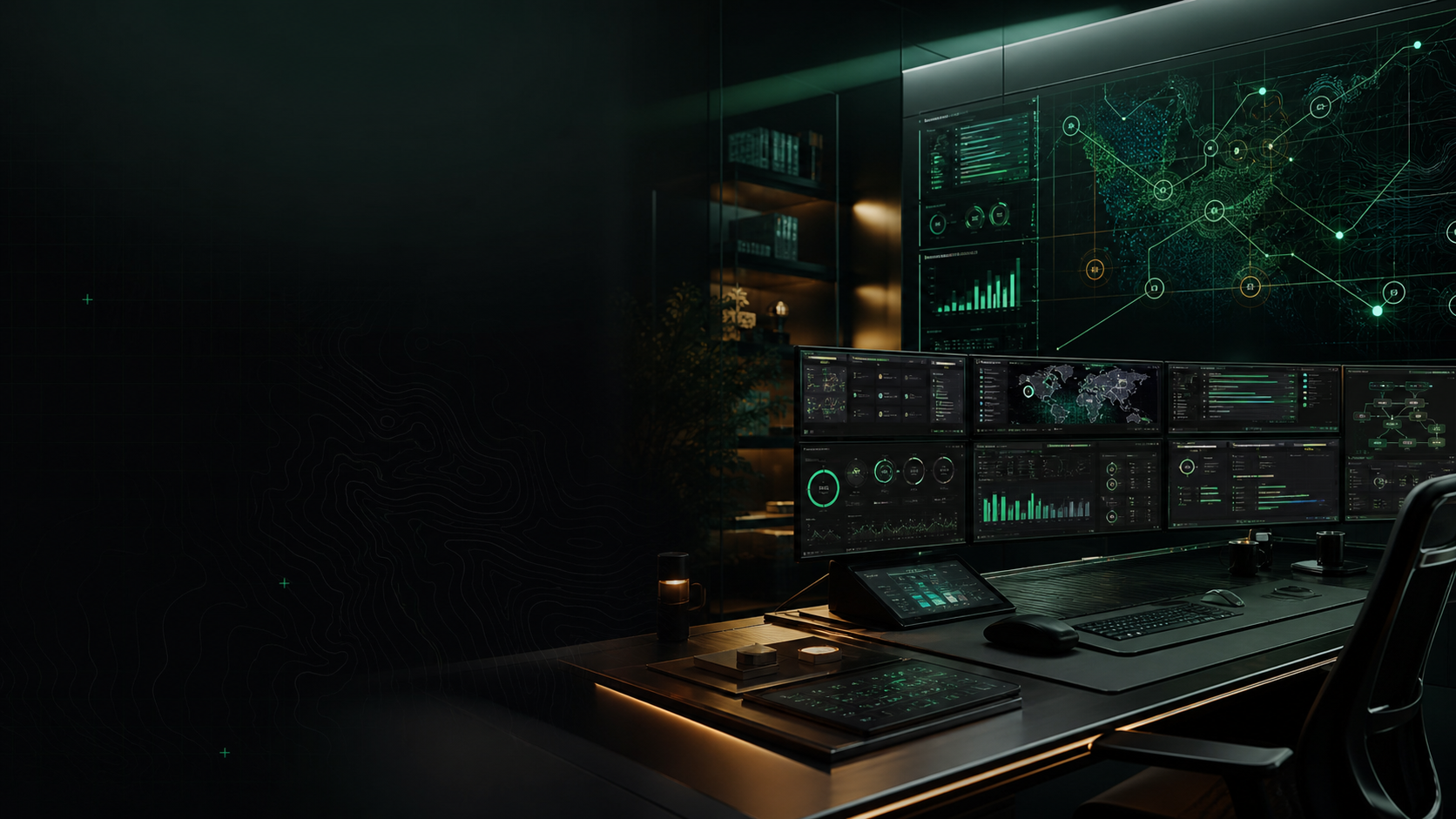 Painéis digitais e sistemas integrados em ambiente tecnológico